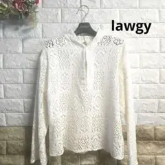 lawgy ラウジー　ホワイト レース編み 長袖プルオーバー