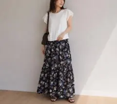 BEAUTY&YOUTHユナイテッドアローズ花柄 ロングフレアスカートのサムネイル