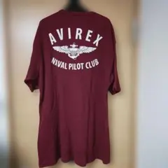 AVIREX NAVAL PILOT CLUB Tシャツ バーガンディ
