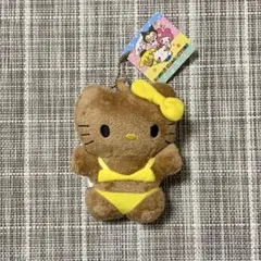 日焼け ガングロ キティ マスコット キーホルダー イエロー プライズ品 ①