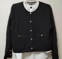 サマーカーディガン ブラック M 金ボタン BLUE EASTのサムネイル