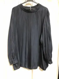 ブラウス　長袖　ネイビー　3L