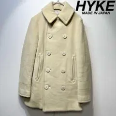 希少 HYKE 上質 ウール メルトン Aライン デザイン ピーコート 1のサムネイル