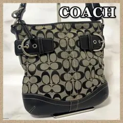 美品/2way!COACH コーチ バッグ ポーチ ショルダー 三日月 ブラック