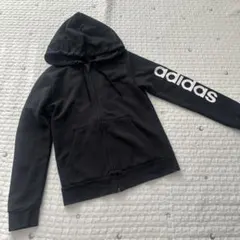 adidas 黒 ジップアップパーカー