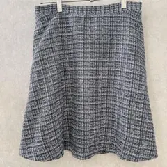 【美品】バナナリパブリック ツイード調 Aラインスカート 紺×白 サイズ2