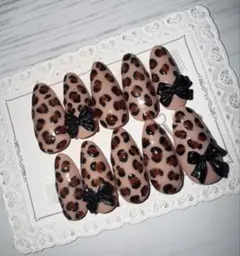 レオパード柄 ネイルチップ 10個セット