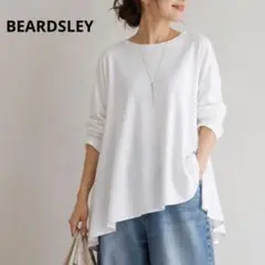 BEARDSLEY シフォンカットジャガードコンビカットソー ホワイト FREE