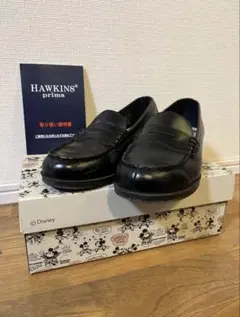 HAWKINS ブラック ローファー ディズニーコラボ　ホーキンス