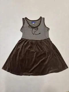 バーバリーブルーレーベル　ノースリーブ　ミニワンピース ブラウン