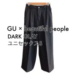 セール【未使用級】beautiful people ワイドパンツ GU公式 | タックワイドパンツ(ストライプ) beautiful people