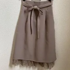 マジェスティックレゴン　スソレース　リボン付きスカート　モカ　Sのサムネイル