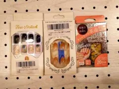ネイルチップセット＋チップ接着シール 3点セット
