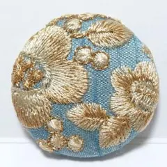 インド刺繍　№2988　水色ベージュ　㊳ミリ