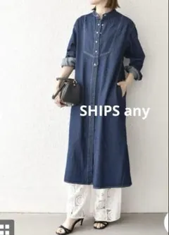 SHIPS any:デニム ブザム シャツ ワンピースF