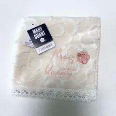 MARY QUANT 花柄タオルハンカチ ピンク