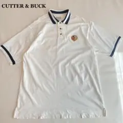 CUTTER&BUCK ポロシャツ 刺繍ロゴ ワッペン 白 ゴルフ半袖クラシックのサムネイル
