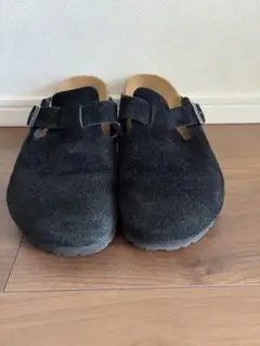 BIRKENSTOCKビルケン　ブラックスエード クロッグサンダル　24cm BIRKENSTOCKビルケン ブラックスエード クロッグサンダル 24cm