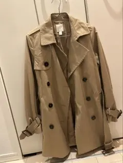 H&M ベージュ ダブルブレスト トレンチコート