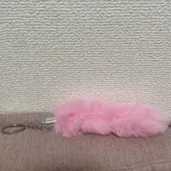 ピンクファーキーホルダー
