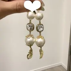 DURAS コットンパール ビジューピアス＆チェーンゴールドネックレスのサムネイル