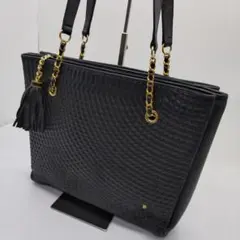 【美品・高級】BALLY バリー Bロゴ レザー タッセル チェーン トート