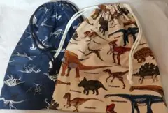 おまとめ【ハンドメイド】体操着入れ2枚/30*35/ 恐竜