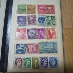 海外切手 消印付 コレクションブック 1950年代 1960年代 昭和