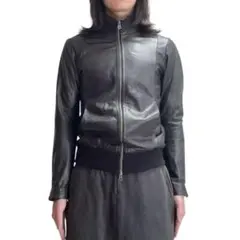 00s archive high neck leather jacket