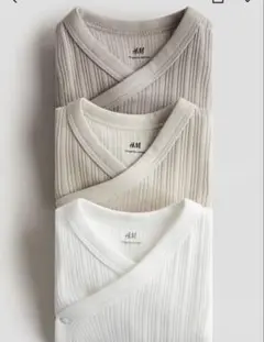 ラップリブボディスーツ　ベビー　肌着3枚セット　H&M
