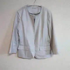 destyle ノーカラージャケット 36サイズ ライトグレー