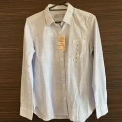 新品タグ付　無印良品　オーガニックコットンスラブ　ストライプシャツS