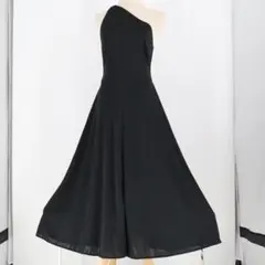 【美品 日本製 社交ダンス衣装】ブラック Chacott ワンピース ドレス 黒