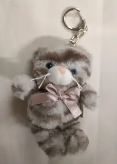 アニマルマスコットキーホルダー　ホワイトタイガー　ぬいぐるみ 　tino 猫