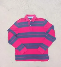 TOMMY HILFIGER クラシックフィット ポロシャツ レッド/ネイビー