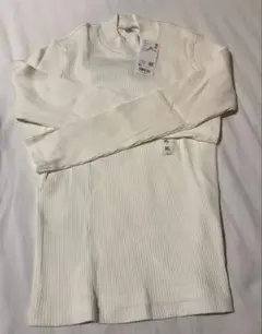 UNIQLO ユニクロ　リブハイネックT XLサイズ　Off White