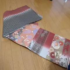 訪問着 花柄 赤 オレンジ