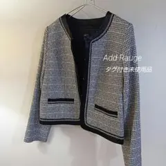 タグ付き未使用　アッドルージュ　ノーカラージャケット　ツィード　サイズ13ABR