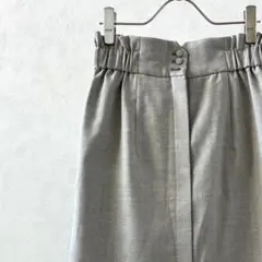 VIS ひざ丈タイトスカート フロントスリット ウエストゴム シンプル 裏地付きのサムネイル