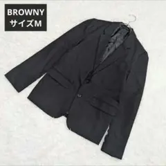 ブラウニー【BROWNY】ブラック　シングル　テーラードジャケット　サイズMのサムネイル