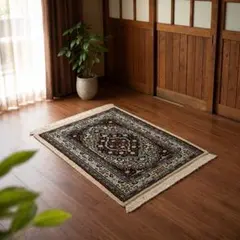 ペルシャ絨毯 カシャーン優雅な艶　高密度ロイヤルブルー90×60cm ①ペルシャ絨毯 カシャーン 優雅な艶 高密度ロイヤルブルー 90×60cm