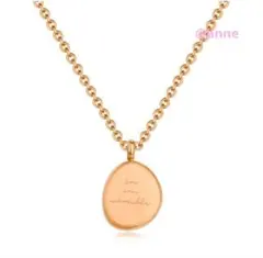 ネックレス コイン あずきチェーン ピンクゴールド サージカルステンレス 新品