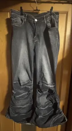 美品　レディース　フレアパンツ 裾ギャザー　フリル　男女兼用