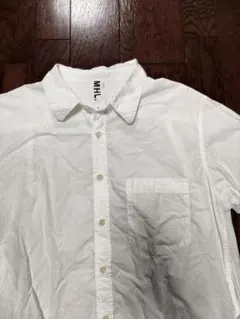 MHL. ボタンダウンシャツ　白シャツ　長袖シャツ　S