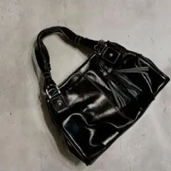 archive Y2K tassel leather one shoulder