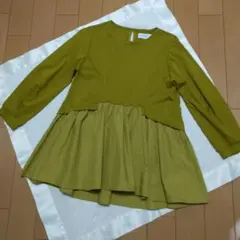 オペークドットクリップ 未使用 シルケットコットン フハク切替カットソー