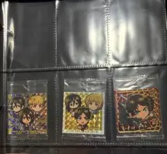 進撃の巨人　ウエハースシール　3枚　エレン　ミカサ　アルミン