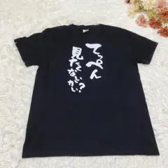 a1946【おもしろTシャツ】M 黒 プリント スポーツ 部屋着 てっぺん
