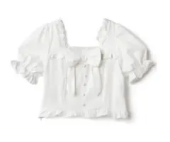 レースフリルリボンブラウス