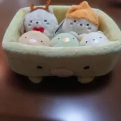 すみっコぐらし てのりぬいぐるみ 5体セット 専用ベッド付きのサムネイル
